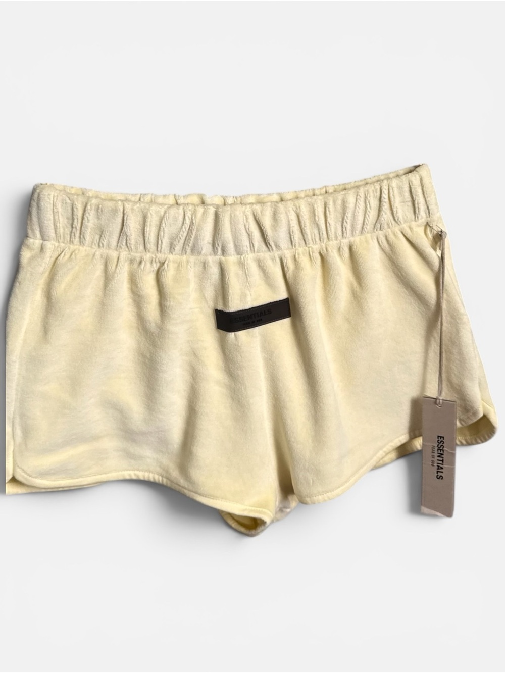 ESSENTIALS Fear of God Canary Yellow Velour Shorts Womens Size Small